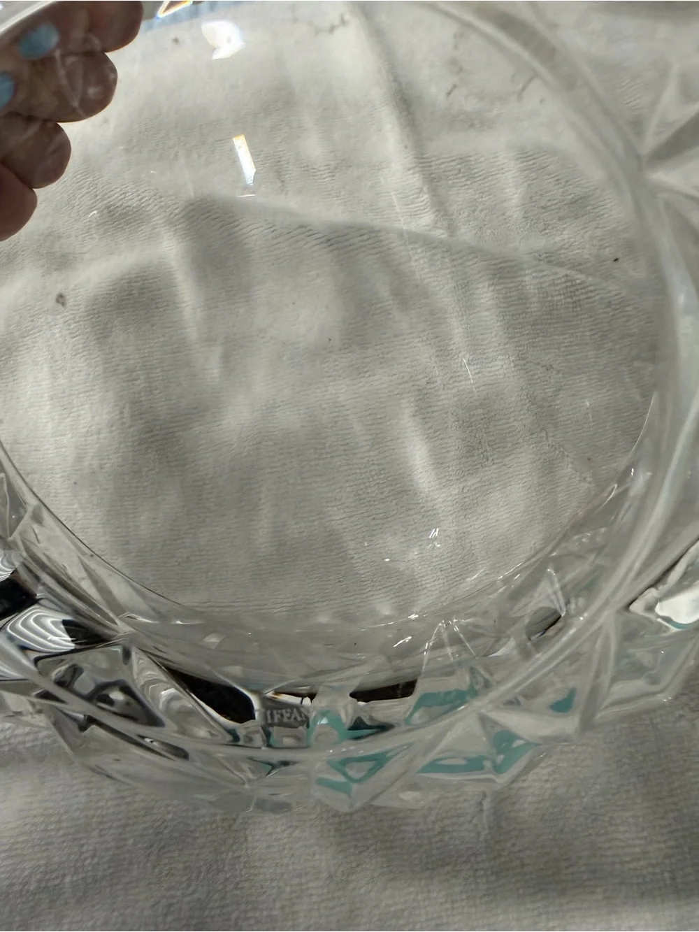 Tiffany & Co. Rock Cut Crystal Bowl Germany w/box Vintage